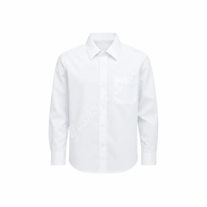 School Life White Youth Long Sleeved Shirt (S)